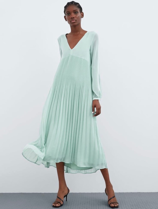 پیراهن پلیسه برند zara