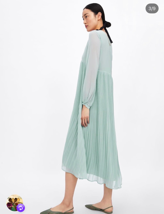 پیراهن پلیسه برند zara